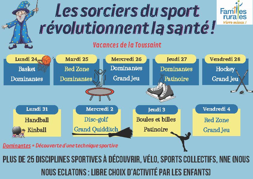 Programme Animation Centre sportif Toussaint 2022